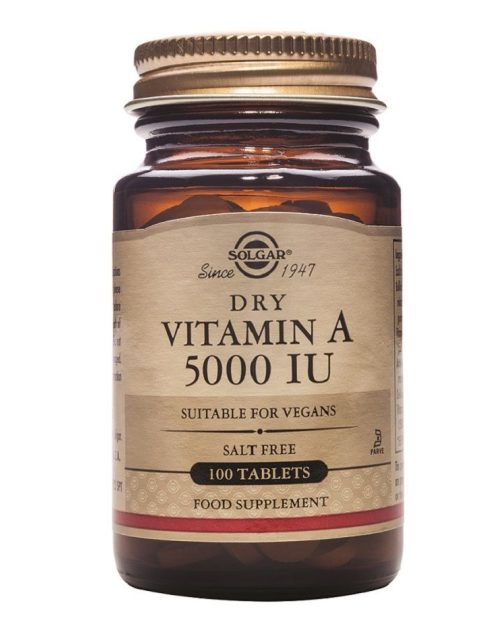 VITAMINA A 5000UI SOLGAR 100 comprimidos